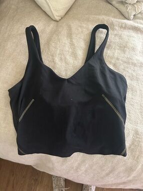 Lululemon black and gold crop tank